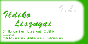 ildiko lisznyai business card