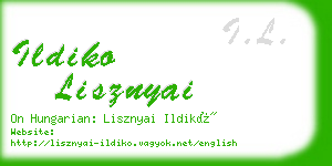 ildiko lisznyai business card